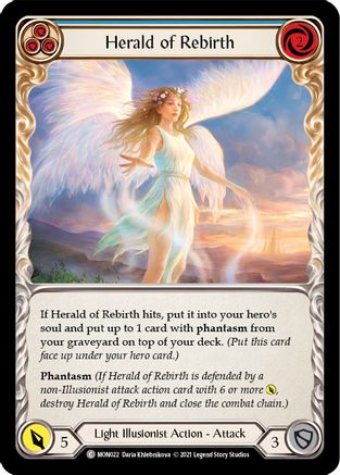Herald of Rebirth (Blue) [MON022] 1st Edition Normal Flesh And Blood Single Flesh And Blood   
