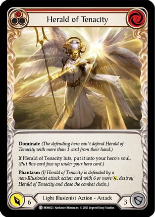 Herald of Tenacity (Red) [MON023] 1st Edition Normal Flesh And Blood Single Flesh And Blood   