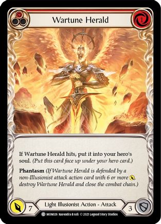 Wartune Herald (Red) (Rainbow Foil) [MON026-RF] 1st Edition Rainbow Foil Flesh And Blood Single Flesh And Blood   