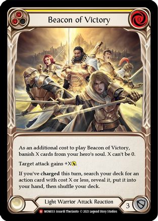 Beacon of Victory (Rainbow Foil) [U-MON033-RF] Unlimited Rainbow Foil Flesh And Blood Single Flesh And Blood   