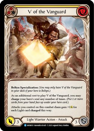 V of the Vanguard (Rainbow Foil) [U-MON035-RF] Unlimited Rainbow Foil Flesh And Blood Single Flesh And Blood   