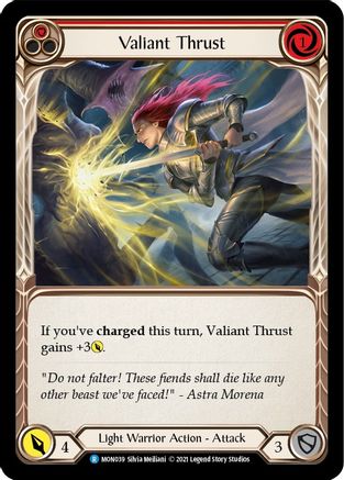 Valiant Thrust (Red) [U-MON039] Unlimited Normal Flesh And Blood Single Flesh And Blood   