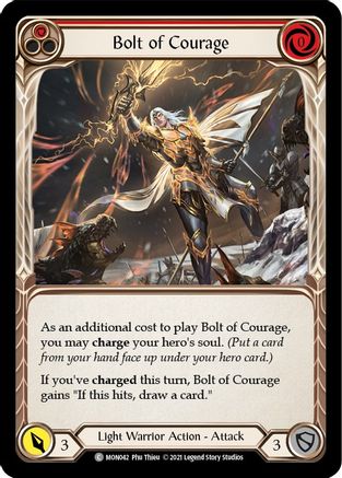 Bolt of Courage (Red) (Rainbow Foil) [U-MON042-RF] Unlimited Rainbow Foil Flesh And Blood Single Flesh And Blood   