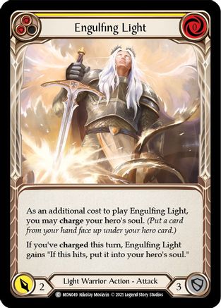 Engulfing Light (Yellow) (Rainbow Foil) [U-MON049-RF] Unlimited Rainbow Foil Flesh And Blood Single Flesh And Blood   