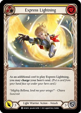 Express Lightning (Yellow) (Rainbow Foil) [MON052-RF] 1st Edition Rainbow Foil Flesh And Blood Single Flesh And Blood   