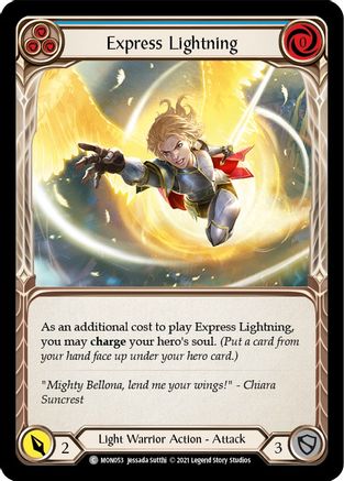 Express Lightning (Blue) (Rainbow Foil) [MON053-RF] 1st Edition Rainbow Foil Flesh And Blood Single Flesh And Blood   