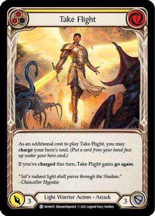 Take Flight (Yellow) (Rainbow Foil) [U-MON055-RF] Unlimited Rainbow Foil Flesh And Blood Single Flesh And Blood   