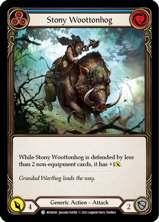 Stony Woottonhog (Blue) (Rainbow Foil) [MON286-RF] 1st Edition Rainbow Foil Flesh And Blood Single Flesh And Blood   