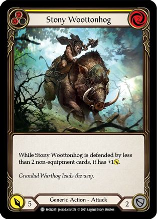 Stony Woottonhog (Yellow) (Rainbow Foil) [MON285-RF] 1st Edition Rainbow Foil Flesh And Blood Single Flesh And Blood   