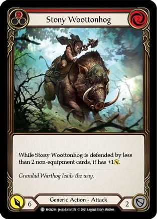 Stony Woottonhog (Red) (Rainbow Foil) [MON284-RF] 1st Edition Rainbow Foil Flesh And Blood Single Flesh And Blood   