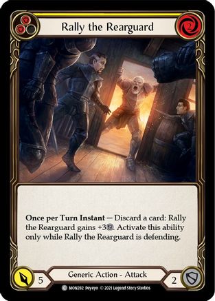 Rally the Rearguard (Yellow) (Rainbow Foil) [MON282-RF] 1st Edition Rainbow Foil Flesh And Blood Single Flesh And Blood   