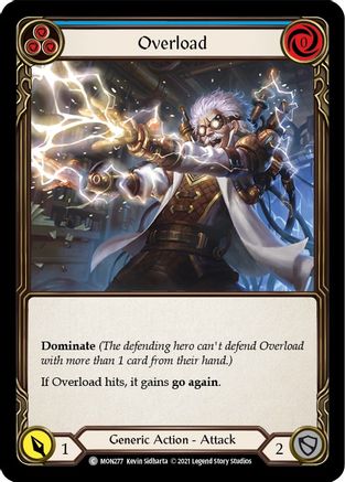 Overload (Blue) (Rainbow Foil) [U-MON277-RF] Unlimited Rainbow Foil Flesh And Blood Single Flesh And Blood   