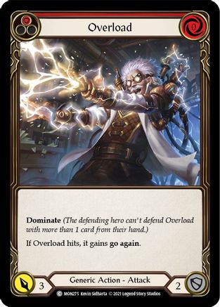 Overload (Red) (Rainbow Foil) [U-MON275-RF] Unlimited Rainbow Foil Flesh And Blood Single Flesh And Blood   