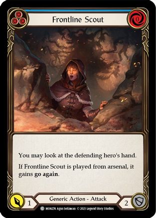 Frontline Scout (Blue) (Rainbow Foil) [U-MON274-RF] Unlimited Rainbow Foil Flesh And Blood Single Flesh And Blood   
