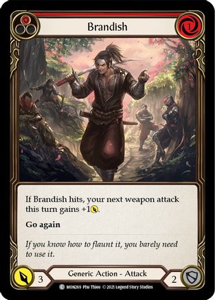 Brandish (Red) (Rainbow Foil) [MON269-RF] 1st Edition Rainbow Foil Flesh And Blood Single Flesh And Blood   