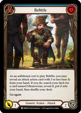 Belittle (Blue) (Rainbow Foil) [U-MON268-RF] Unlimited Rainbow Foil Flesh And Blood Single Flesh And Blood   
