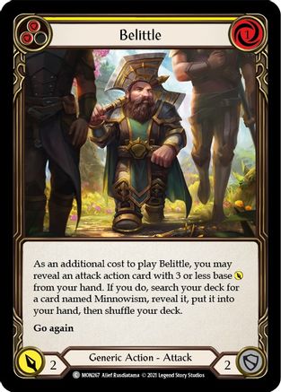 Belittle (Yellow) (Rainbow Foil) [MON267-RF] 1st Edition Rainbow Foil Flesh And Blood Single Flesh And Blood   
