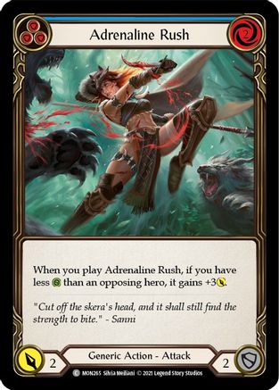Adrenaline Rush (Blue) [MON265] 1st Edition Normal Flesh And Blood Single Flesh And Blood   