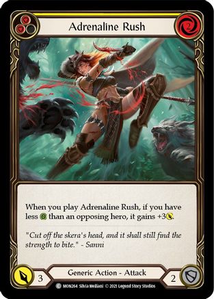 Adrenaline Rush (Yellow) (Rainbow Foil) [MON264-RF] 1st Edition Rainbow Foil Flesh And Blood Single Flesh And Blood   