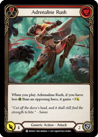 Adrenaline Rush (Red) (Rainbow Foil) [U-MON263-RF] Unlimited Rainbow Foil Flesh And Blood Single Flesh And Blood   
