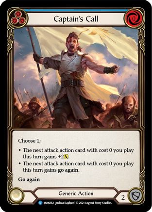 Captain's Call (Blue) [MON262] 1st Edition Normal Flesh And Blood Single Flesh And Blood   