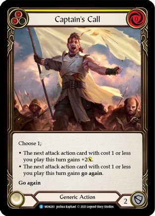 Captain's Call (Yellow) [MON261] 1st Edition Normal Flesh And Blood Single Flesh And Blood   