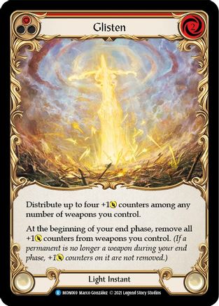 Glisten (Red) (Rainbow Foil) [U-MON069-RF] Unlimited Rainbow Foil Flesh And Blood Single Flesh And Blood   