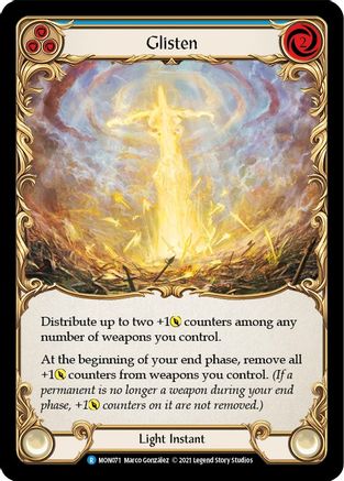 Glisten (Blue) (Rainbow Foil) [U-MON071-RF] Unlimited Rainbow Foil Flesh And Blood Single Flesh And Blood   