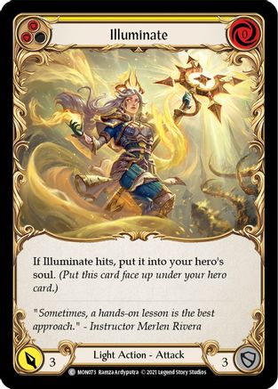 Illuminate (Yellow) (Rainbow Foil) [MON073-RF] 1st Edition Rainbow Foil Flesh And Blood Single Flesh And Blood   