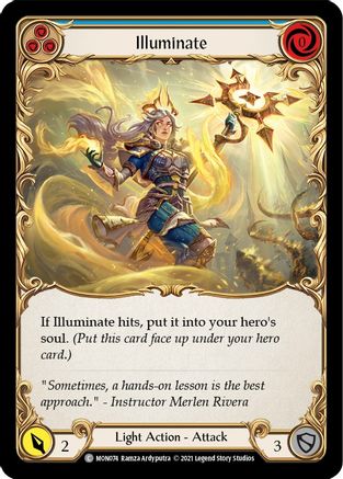 Illuminate (Blue) (Rainbow Foil) [MON074-RF] 1st Edition Rainbow Foil Flesh And Blood Single Flesh And Blood   