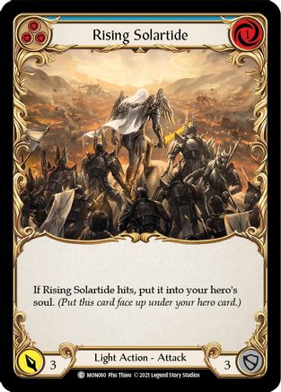Rising Solartide (Blue) (Rainbow Foil) [U-MON080-RF] Unlimited Rainbow Foil Flesh And Blood Single Flesh And Blood   