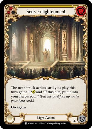 Seek Enlightenment (Yellow) (Rainbow Foil) [MON082-RF] 1st Edition Rainbow Foil Flesh And Blood Single Flesh And Blood   