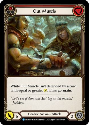 Out Muscle (Red) (Rainbow Foil) [MON248-RF] 1st Edition Rainbow Foil Flesh And Blood Single Flesh And Blood   