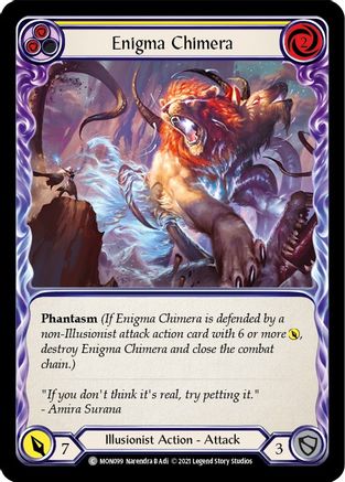 Enigma Chimera (Yellow) (Rainbow Foil) [U-MON099-RF] Unlimited Rainbow Foil Flesh And Blood Single Flesh And Blood   