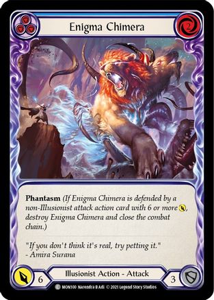 Enigma Chimera (Blue) (Rainbow Foil) [U-MON100-RF] Unlimited Rainbow Foil Flesh And Blood Single Flesh And Blood   