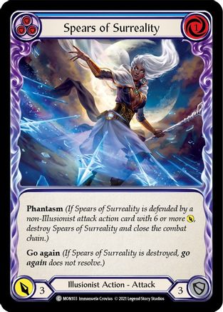 Spears of Surreality (Blue) (Rainbow Foil) [U-MON103-RF] Unlimited Rainbow Foil Flesh And Blood Single Flesh And Blood   