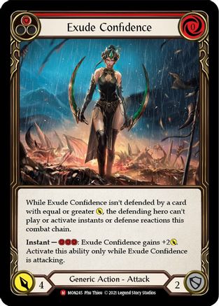 Exude Confidence (Rainbow Foil) [MON245-RF] 1st Edition Rainbow Foil Flesh And Blood Single Flesh And Blood   
