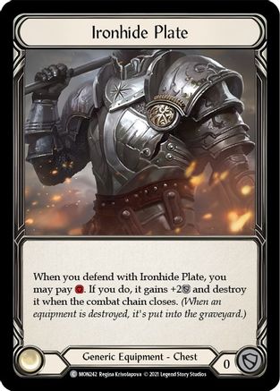 Ironhide Plate (Cold Foil) [MON242-CF] 1st Edition Cold Foil Flesh And Blood Single Flesh And Blood   