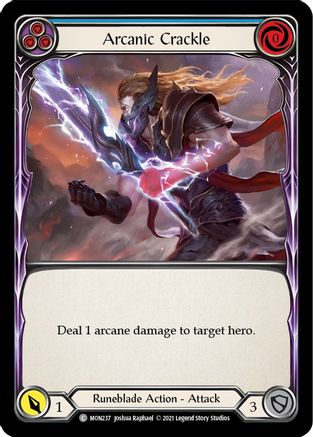 Arcanic Crackle (Blue) (Rainbow Foil) [MON237-RF] 1st Edition Rainbow Foil Flesh And Blood Single Flesh And Blood   