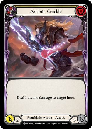 Arcanic Crackle (Yellow) (Rainbow Foil) [MON236-RF] 1st Edition Rainbow Foil Flesh And Blood Single Flesh And Blood   
