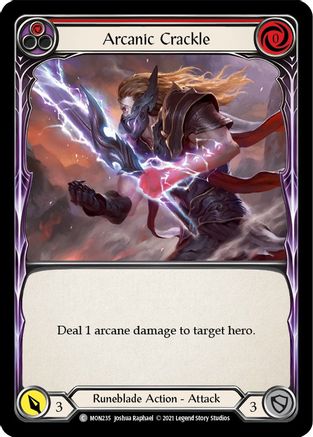 Arcanic Crackle (Red) (Rainbow Foil) [MON235-RF] 1st Edition Rainbow Foil Flesh And Blood Single Flesh And Blood   