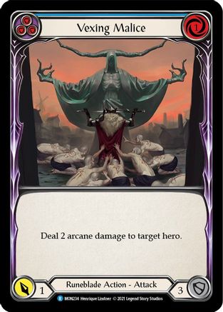 Vexing Malice (Blue) [MON234] 1st Edition Normal Flesh And Blood Single Flesh And Blood   