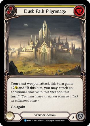Dusk Path Pilgrimage (Yellow) (Rainbow Foil) [MON111-RF] 1st Edition Rainbow Foil Flesh And Blood Single Flesh And Blood   