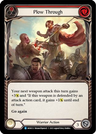 Plow Through (Red) (Rainbow Foil) [U-MON113-RF] Unlimited Rainbow Foil Flesh And Blood Single Flesh And Blood   