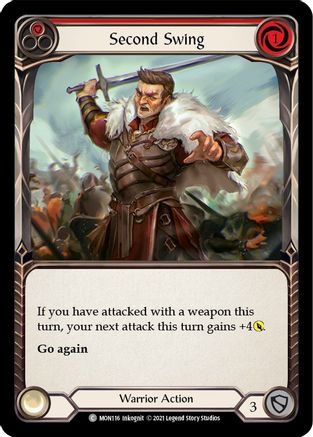 Second Swing (Red) (Rainbow Foil) [U-MON116-RF] Unlimited Rainbow Foil Flesh And Blood Single Flesh And Blood   