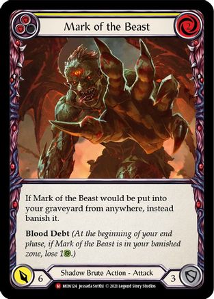 Mark of the Beast (Rainbow Foil) [MON124-RF] 1st Edition Rainbow Foil Flesh And Blood Single Flesh And Blood   