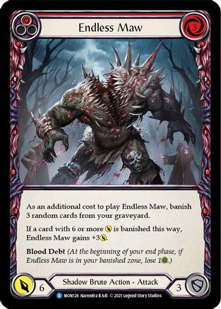 Endless Maw (Red) (Rainbow Foil) [MON126-RF] 1st Edition Rainbow Foil Flesh And Blood Single Flesh And Blood   