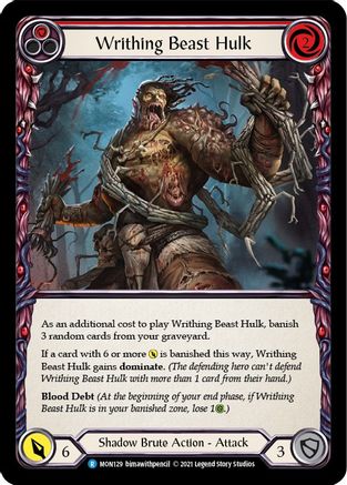 Writhing Beast Hulk (Red) [U-MON129] Unlimited Normal Flesh And Blood Single Flesh And Blood   