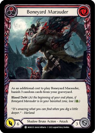 Boneyard Marauder (Red) (Rainbow Foil) [MON135-RF] 1st Edition Rainbow Foil Flesh And Blood Single Flesh And Blood   