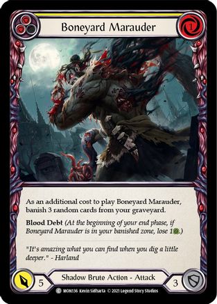 Boneyard Marauder (Yellow) [MON136] 1st Edition Normal Flesh And Blood Single Flesh And Blood   